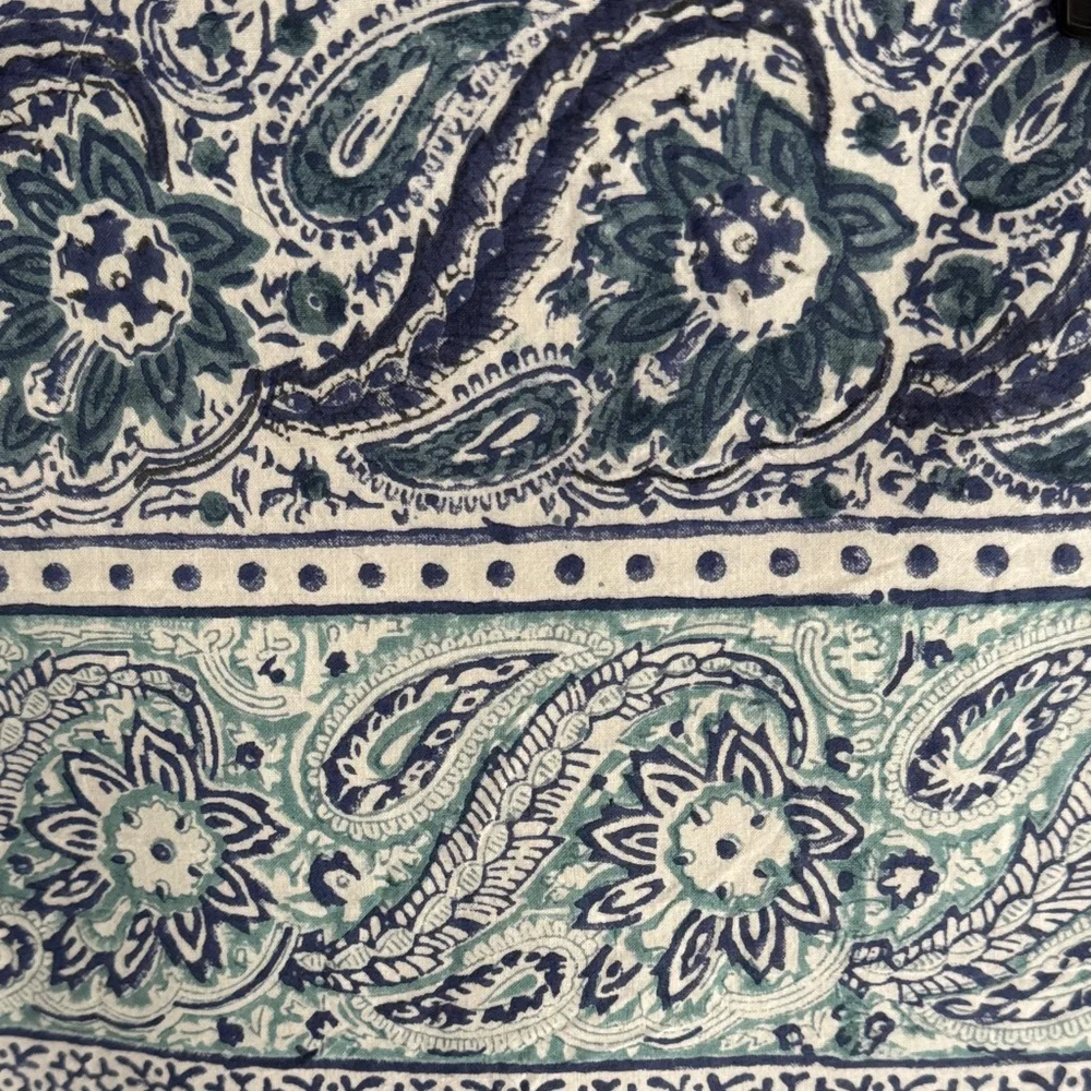 Pottery Barn Blue and White Paisley Table Runner